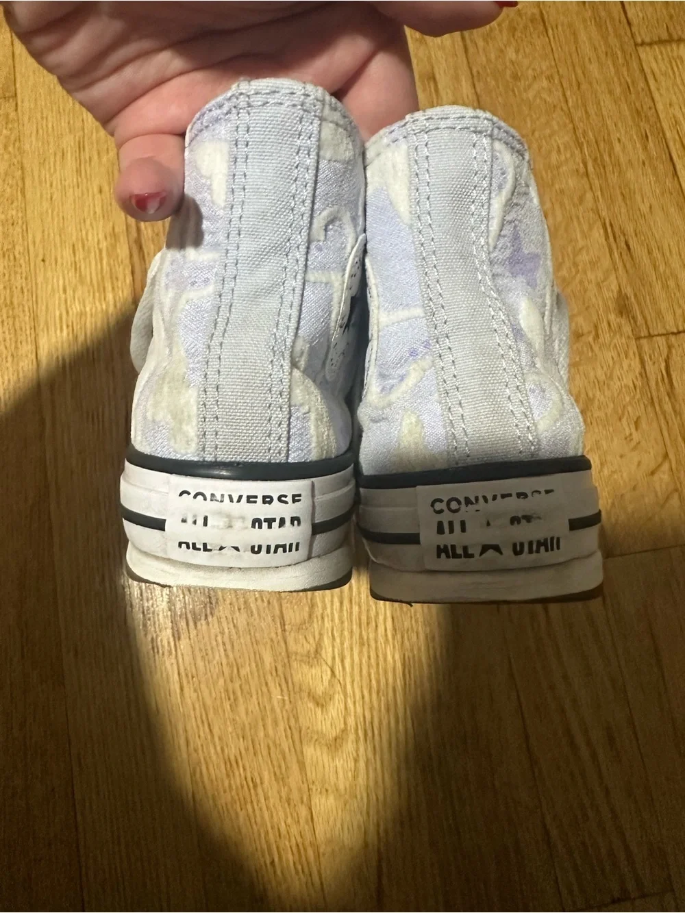 Converse Kids' High Top Sneakers - Light Purple & White Butterfly Print